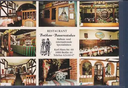 [Ansichtskarte] AK Restaurant Balkan Bauernstuben Karl Marx Str. 60 Berlin 44 8.Ansichten 1970. 