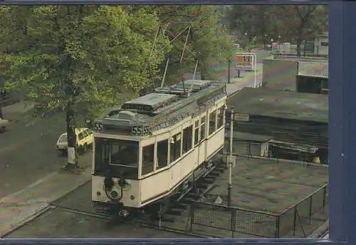 [Ansichtskarte] AK Triebwagen Nr. 3587 Typ TM 36 als Denkmal aufgestellt auf dem Dach eines Gebäudes am Goslaer Ufer 1981. 