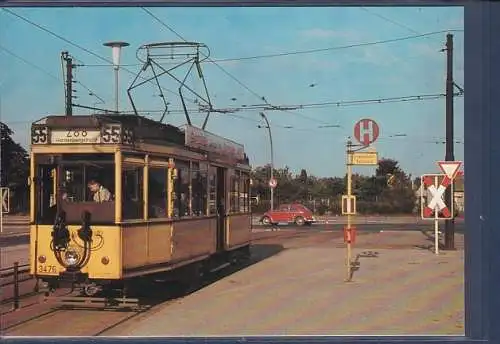 [Ansichtskarte] AK Triebwagen Nr. 3476 Typ TM 36 steht in Haselhorst Haltstelle Gartenfelder Ecke Paulsternstraße 1967. 