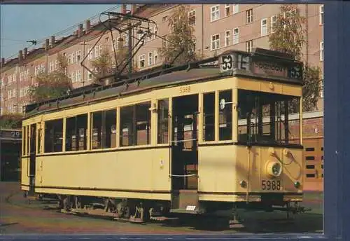 [Ansichtskarte] AK Zweiachsiger Triebwagen Nr. 5988 Typ T 24/49 auf dem Betriebshof Charlottenburg 1967. 