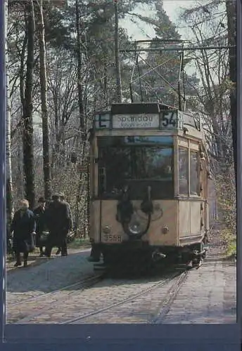 [Ansichtskarte] AK Zweiachsiger Triebwagen mit Mitteleinstieg Nr. 3558 Typ TM 36 eingleisiger Abschnitts durch den Spandauer Forst befand sich der Endpunkt 1967. 