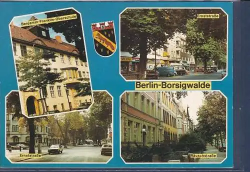 [Ansichtskarte] AK Berlin Borsigwalde 4.Ansichten Benjamin Franklin Oberschule - Ernststraße - Räuschstraße 1980. 