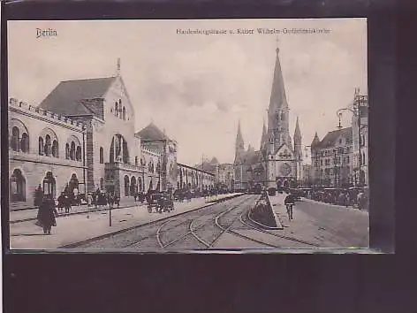 AK Berlin Hardenbergstrasse u. Kaiser Wilhelm Gedächtniskirche 1920