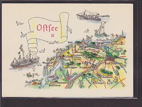 AK Landkarte Ostsee II 1974