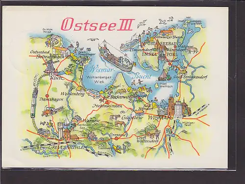 AK Landkarte Ostsee III 1975