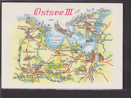 AK Landkarte Ostsee III 1974