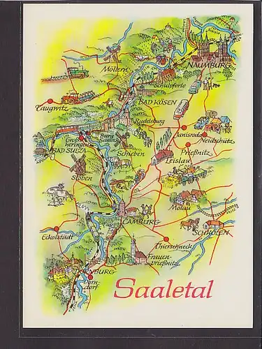 AK Landkarte Saaletal 1986