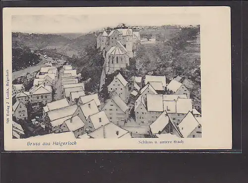 AK Gruss aus Haigerloch Schloss u. untere Stadt 1920