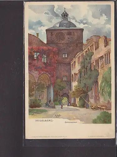 AK Litho Heidelberg Schlossthor 1910