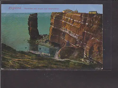 AK Helgoland Westküste mit Nonne u. Nebelstation 1925