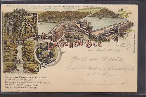 AK Litho Gruss vom Lauchen-See 4.Ansichten 1897 