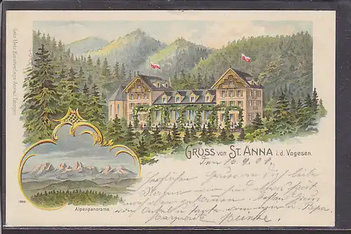 AK Litho Gruss von St. Anna i.d. Vogesen 2.Ansichten 1901