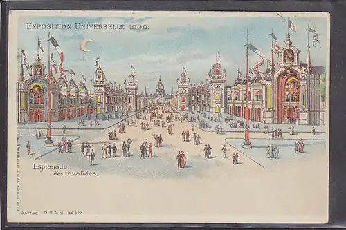 Hgl. AK Litho Exposition Universelle 1900 Esplanade des Invalides
