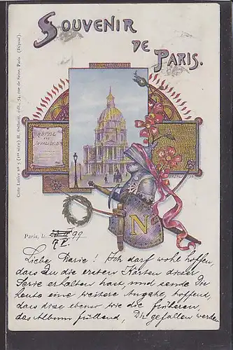 AK Souvenir de Paris 1899