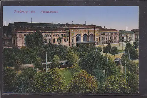 AK Straßburg i.Els. Hauptbahnhof 1920