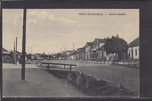 AK Novo-Swenzjany - Bahnhofsplatz 1916