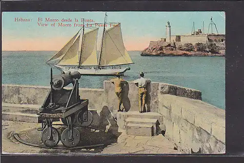 AK Habana: View of Morro from La Punta Fort 1925