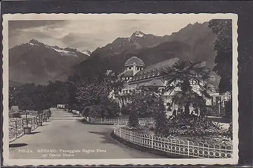 AK Merano Passeggiata Regina Elena 1937