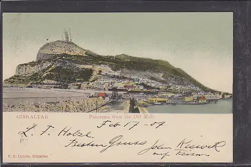 AK Gibraltar Panorama from the Old Mole 1907