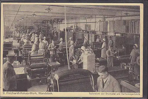 AK 9. Reichardt Kakao Werk, Wandsbek Teilansicht der Druckerei 1930