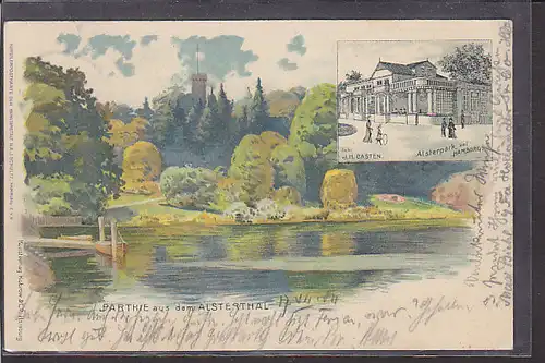AK Litho Parthie aus dem Alsterthal 2.Ansichten 1904