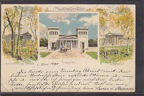 AK Litho München 3.Ansichten 1898