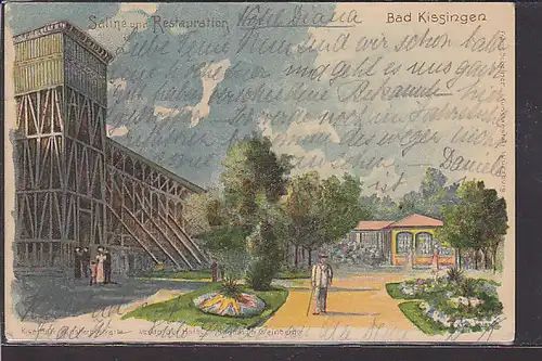 AK Litho Bad Kissingen Saline und Restauration 1905