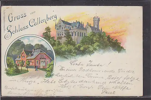 AK Litho Gruss vom Schloss Callenberg 2.Ansichten 1900