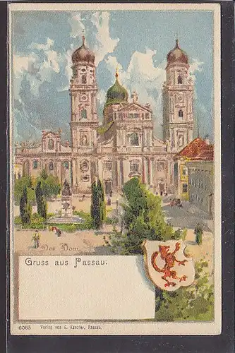 AK Gruss aus Passau Der Dom 1900