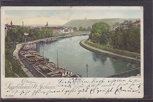 AK Gruss aus Saarbrücken - St. Johann 1904