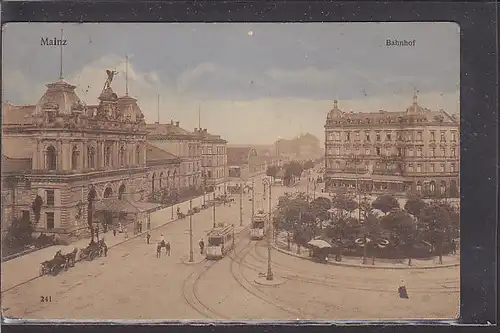 AK Mainz Bahnhof 1912