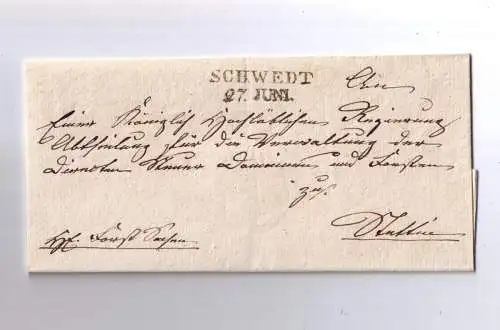 Vorphila Preußen / L2 SCHWEDT von 1817 (Feuser 3265-1) / Papierwasserzeichen "W. EBART" aus Spechthausen