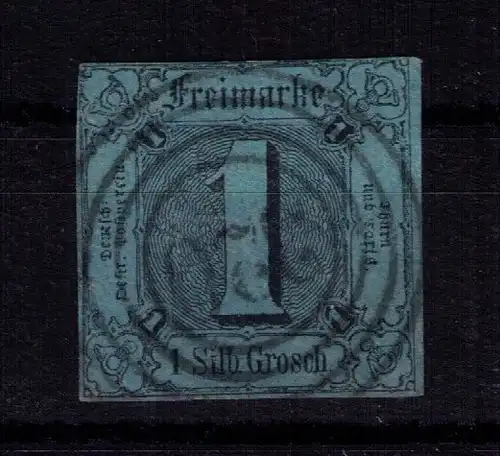 Altdeutschland Thurn & Taxis / 1 Sgr. Mi.-Nr 11 / zentrischer Stempel "220" Frankfurt a. M.