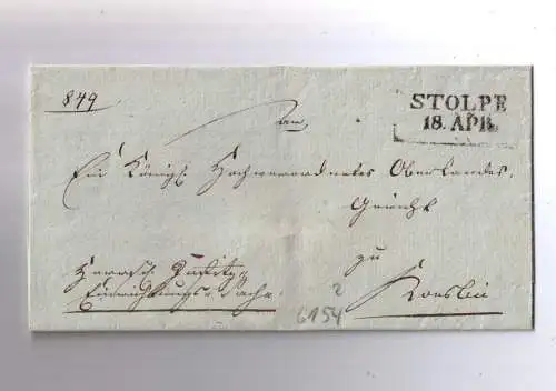 Vorphila Preußen L2 STOLPE / Wasserzeichen der Papiermühle "R DAMMNIZ"