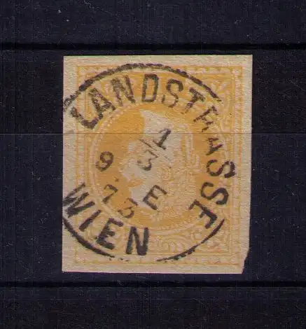 Briefmarke Österreich - Streifband-Ausschnitt S1 der Ausgabe 1872 / 2 Kreuzer / Stempel: WIEN-LANDSTRASSE 1873