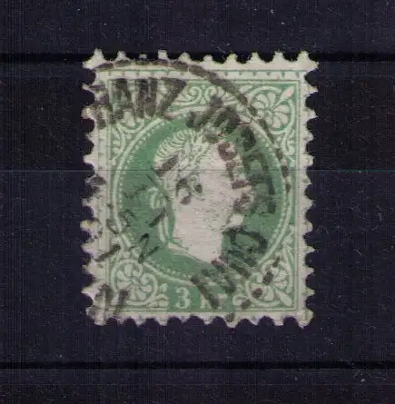 Briefmarke Österreich Ausgabe 1867  - Mi. Nr 36 / 3 Kreuzer / K1-Punkt-Stempel: WIEN Franz-Josefs-Quai 16.11.1881