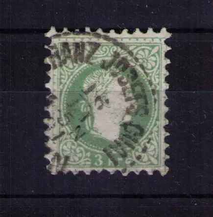 Briefmarke Österreich Ausgabe 1867  - Mi. Nr 36 / 3 Kreuzer / K1-Punkt-Stempel: WIEN Franz-Josefs-Quai 16.11.1881