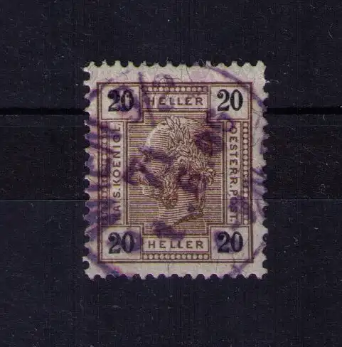 Briefmarke Österreich Ausgabe 1905  - Mi. Nr. 125 / 20 Kreuzer / lila Stempel: WIEN 9/2 - 71