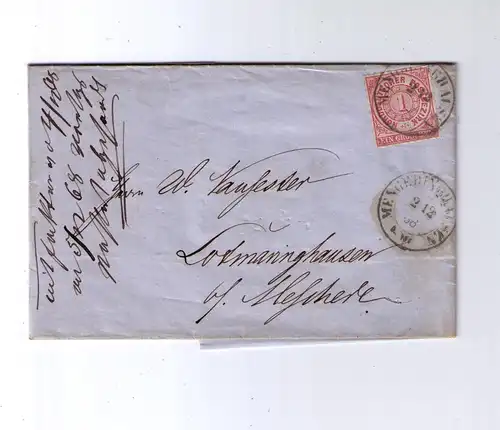 NDP 2.12.1868 / Nachverwendung Pr2122 / K2 Mengeringhausen / Firmen-Papierprägung