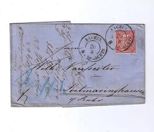 NDP 20.3.1868 / Nachverwendung Pr002B / K2 AACHEN - NACHTS / hds. Ergänzung "Meschede"