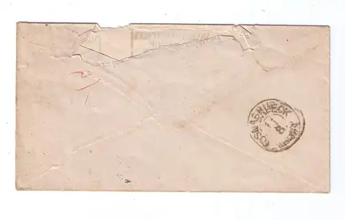 NDP 11.8.1869 / Ra3 "MINDEN i / WESTFALEN BAHNHOF" - Nachverwendung Pr2166 / gelaufen nach HASSBERGEN bei Osnabrück