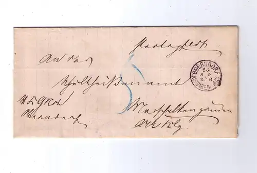 Altdtl.  Württemberg 1885 / mehrfach verwendet / von Oberndorf nach Sulz am Neckar / Hufeisenstempel als Ak 