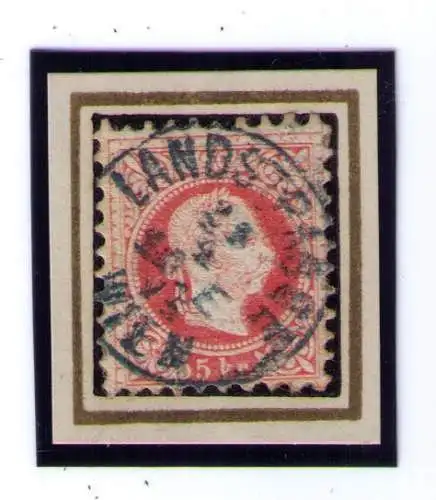 Briefmarke Österreich Ausgabe 1867  - Mi. Nr 37 / 5 Kreuzer / Stempel: WIEN LANDSTRASSE 22.4.1875