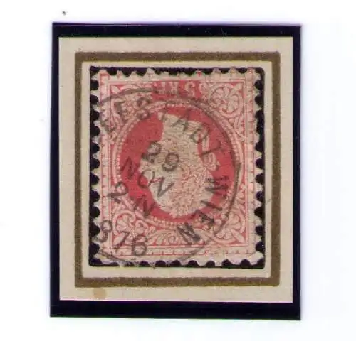 Briefmarke Österreich Ausgabe 1867  - Mi. Nr 37 / 5 Kreuzer / Stempel: WIEN JOSEFSTADT 29.Nov.1876