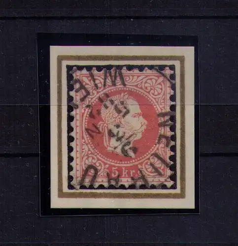 Briefmarke Österreich Ausgabe 1867  - Mi. Nr 37 / 5 Kreuzer / Stempel: WIEN NEUBAU