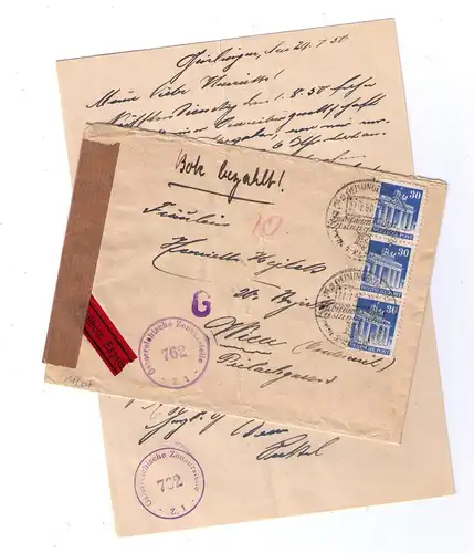 1950 Zensur-Brief von Geislingen nach Wien / "Eilbote Expres" / Ö-Zensurstempel / kompletter Inhalt