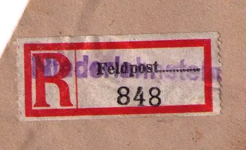 1947 Allg. - R-Brief mit "Feldpost-R-Zettel" überstempelt mit "Niederlahnstein"