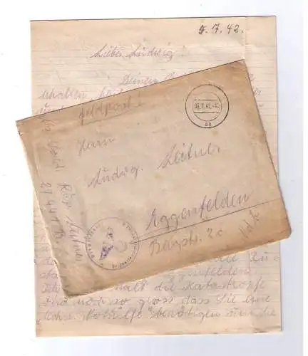 Feldpost 1942 / von FPN 27441 aus Holland nach Eggenfelden / Tarnstempel