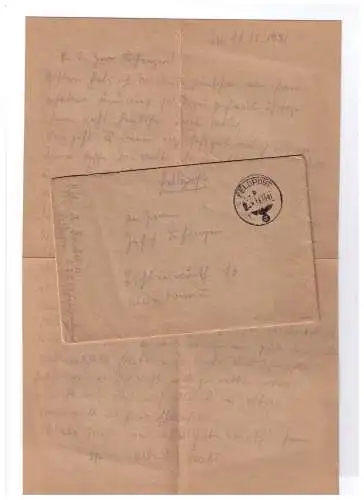 Feldpost 1941 - von FPN 07269 adressiert nach Lichtenwörth (Niederdonau)