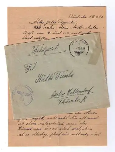 Feldpost 1943 - von FPN 38561 "aus Russland" - adressiert nach Berlin Zehlendorf